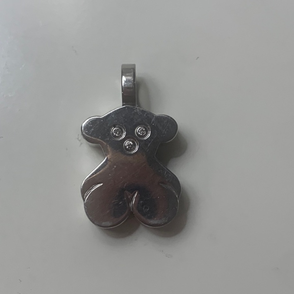 Tous Silver Bear Pendant Necklace